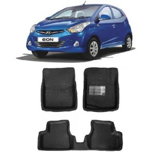 4.5D Car Floor Foot Tray Mats for Eon  - Black